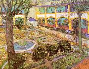 Vincent Van Gogh The Courtyard of the Hospital in Arles painting